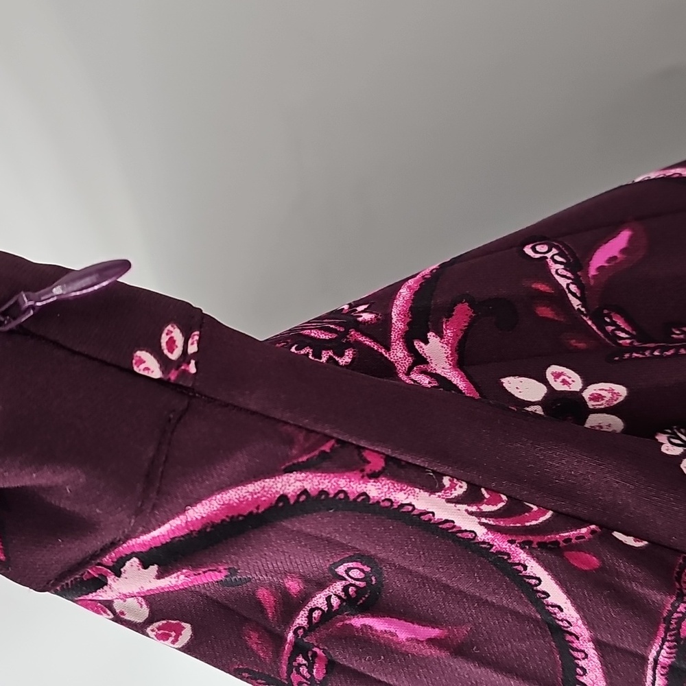 Chico's Pleated Purple Paisley Floral Cottagecore Soft Flowy Midi Skirt Sz:14 - Picture 8 of 12
